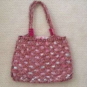 Pink Crocheted Shoulder Bag - Very Unique!
